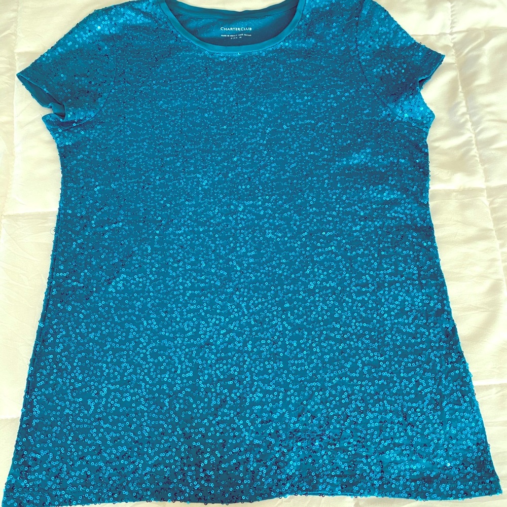Charter Club sequined Tee shirt size M